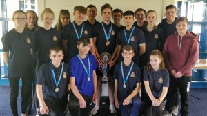 1401 (Alfreton and Ripley) Squadron with thier medals and trophies after the cross country competition