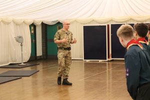 Jason Kingham spoke to the scouts about some of the experiences he has had in the Navy