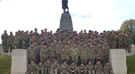 Nottinghamshire Cadets at monument   reduced