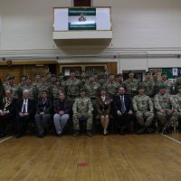 The reserve detachment with Intelligence Corps Officers and local dignatires