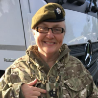 Juliet Rogers in her Cadet Force Adult Volunteer uniform.