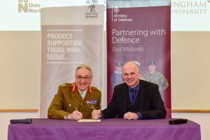 Representatives of the Armed Forces and the University of Nottingham.
