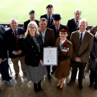 Representatives of Leicester Tigers and the Uniformed Services.