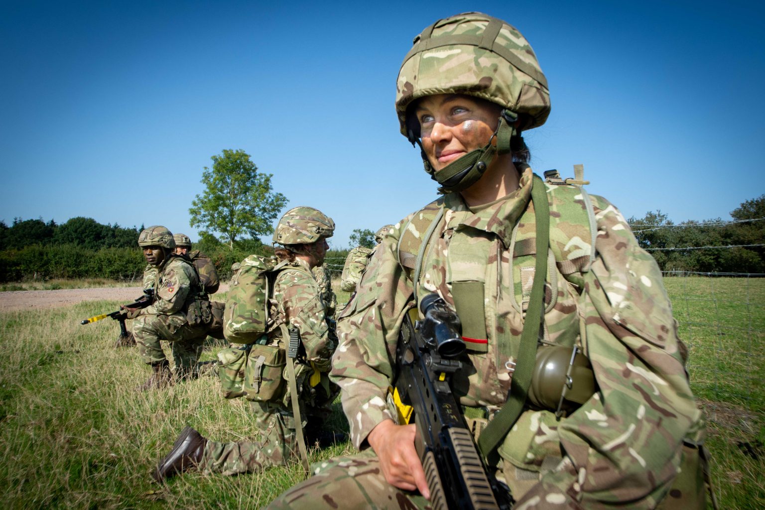 Proud Army Reserves from Grantham celebrate the end of their basic ...