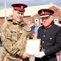 John Gooding with Lord Lieutenant Toby Dennis in 2016