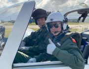 An Air Cadet and Instructor in a Tutor aircraft.