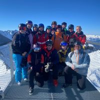 A group from the Royal Yeomanry stood together on a ski slope.