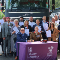 Pall-Ex signed the Armed Forces Covenant in front of their special livered truck.