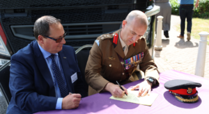 Pall-Ex signing the Armed Forces Covenant.