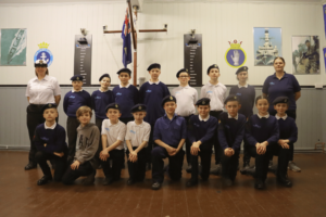 Cadet Logan Smith (centre) poses with some of his peers at Long Eaton Sea Cadets.