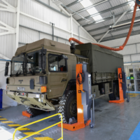 Inside the new workshop at Kingsway Army Reserve Centre.