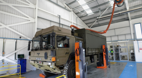 Inside the new workshop at Kingsway Army Reserve Centre.