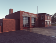 A computer generated image of Leicestershire Fire and Rescue Service's Eastern Station.