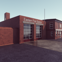 A computer generated image of Leicestershire Fire and Rescue Service's Eastern Station.