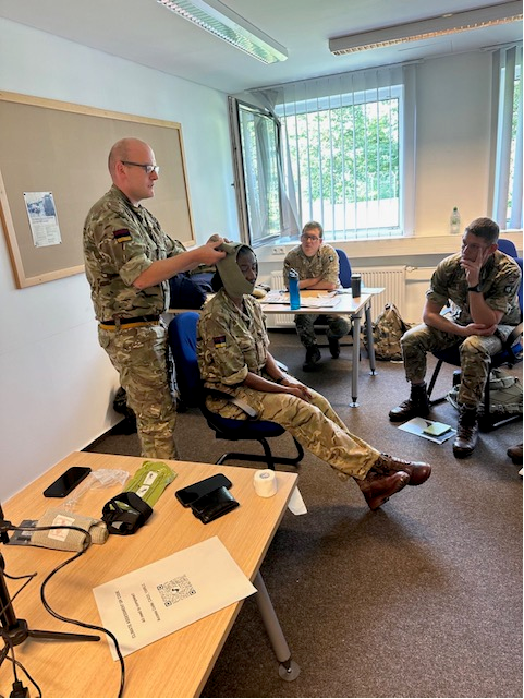 Cpl O’Reilly demonstrating as lead of the Team Medic course