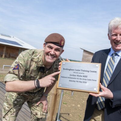 Jordan Wylie MBE opens Beckingham Cadet Training centre with Stuart Williams